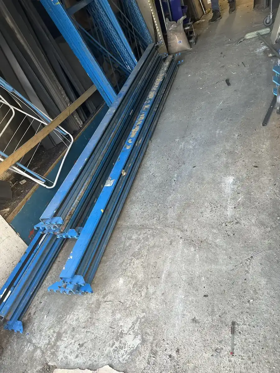 Blue metal racking components
