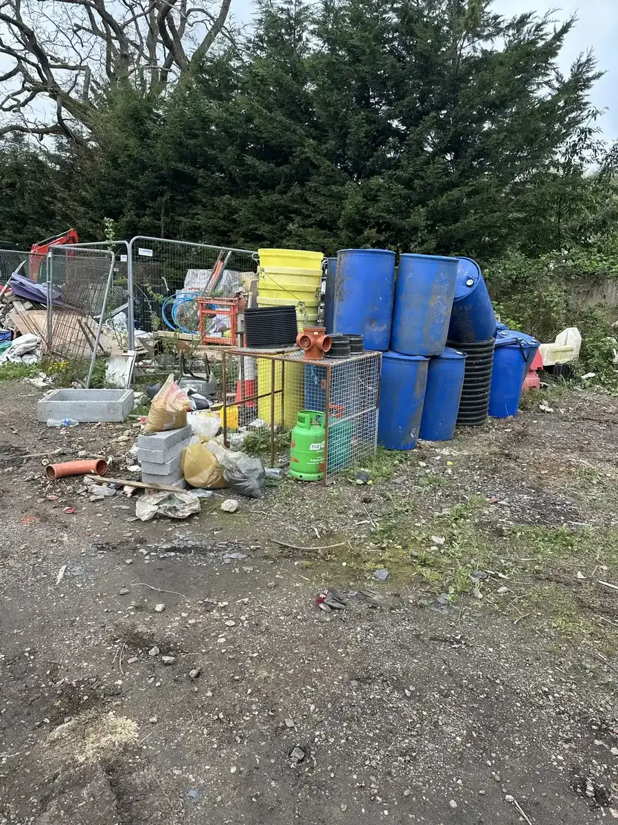Barrels and mixed site items awaiting clearance