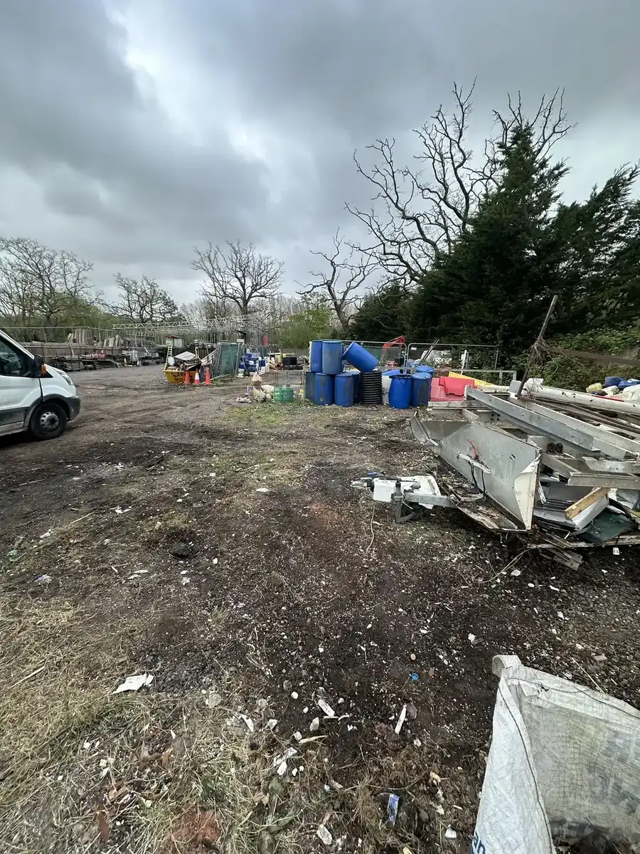 Cleared ground after outdoor site removal work